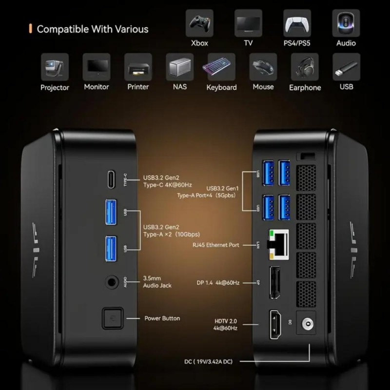Acemagic Mini PC AMD Ryzen 7 5825U 32GB DDR4 512GB M.2 SSD JM4229739