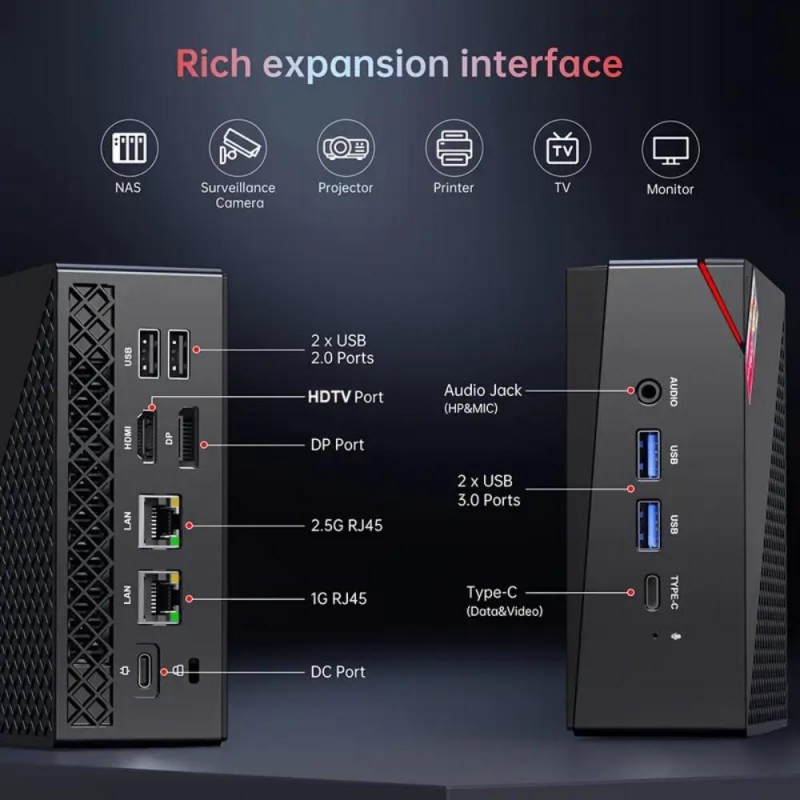 Acemagic Mini PC AMD Ryzen 7 5825U 16GB DDR4 512GB M.2 SSD PT6482681