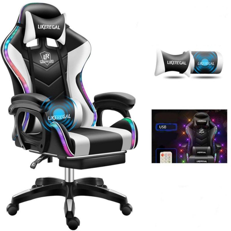 Likeregal 920 LED massage Gaming chair with footrest holm6910Gn