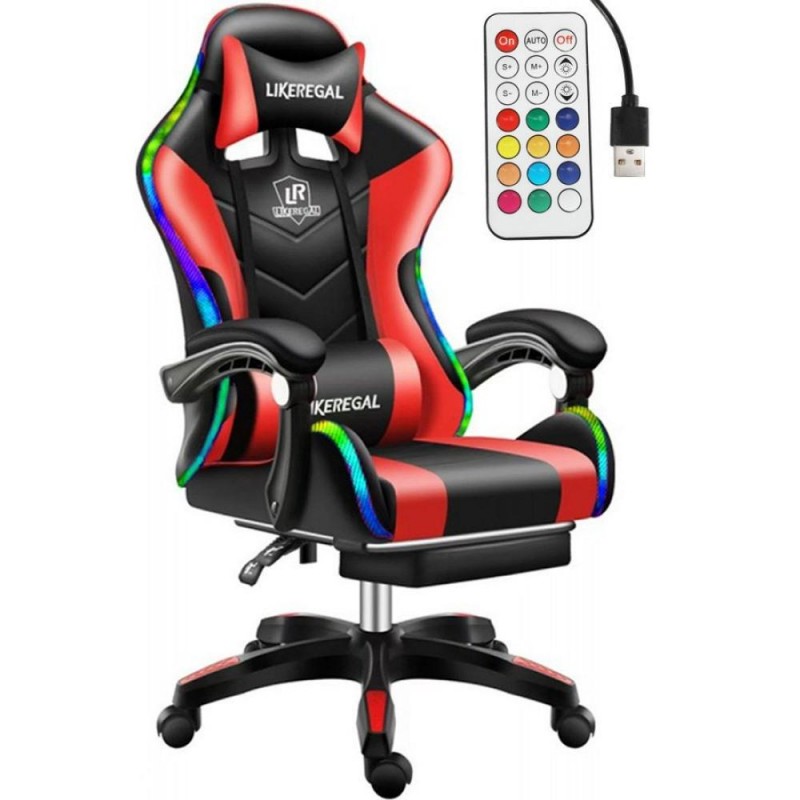 Likeregal 920 LED massage Gaming chair with footre...