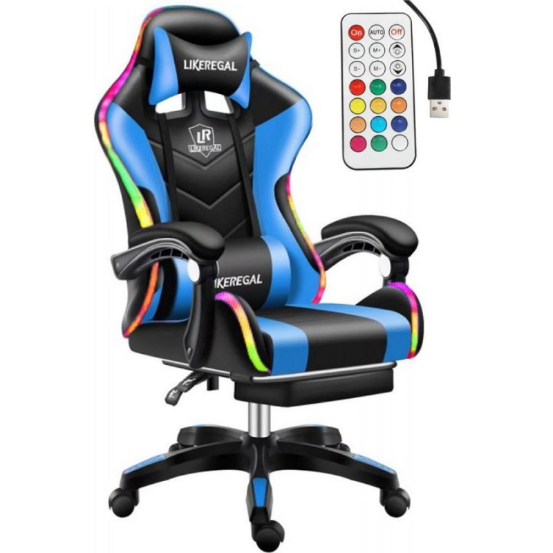 Likeregal 920 LED massage Gaming chair with footre...